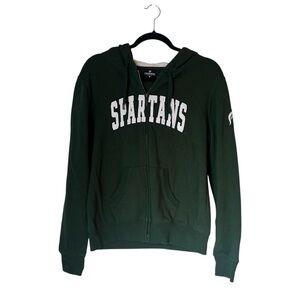Colosseum Women’s MSU Michigan State Spartans Full Zip Hoodie Green White M
